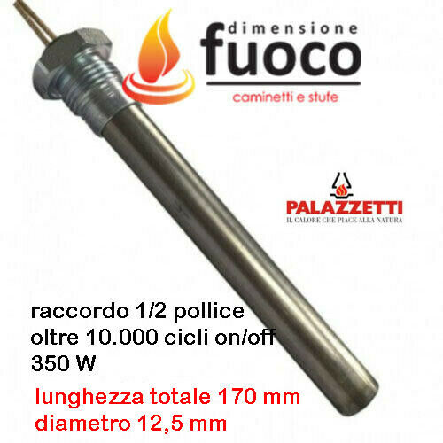 Resistenza Candeletta 1030 per stufa a pellet 350W da 1/2 pollice 12,5x170x160 mm