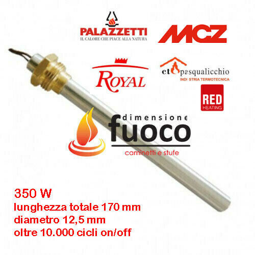 Resistenza Candeletta accensione 1010 per stufe a pellet da 3/8 pollici 12,5x170x160 mm