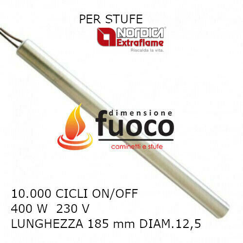 Resistenza Candeletta accensione 1038 per stufe a pellet 400W 12,5x185 mm