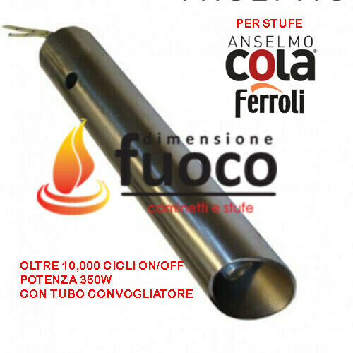 Resistenza Candeletta accensione per stufe a pellet 1027 con tubo convogliatore aria 25x130x16x120 mm