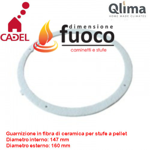 GUARNIZIONE ASPIRATORE FUMI IN FIBRA DI CERAMICA Diam.147mm Interno Diam.160mm Esterno