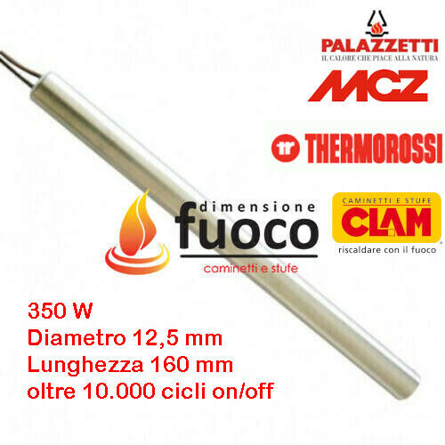 Resistenza Candeletta accensione 1019 per stufe a pellet 350W 12,5x160 mm