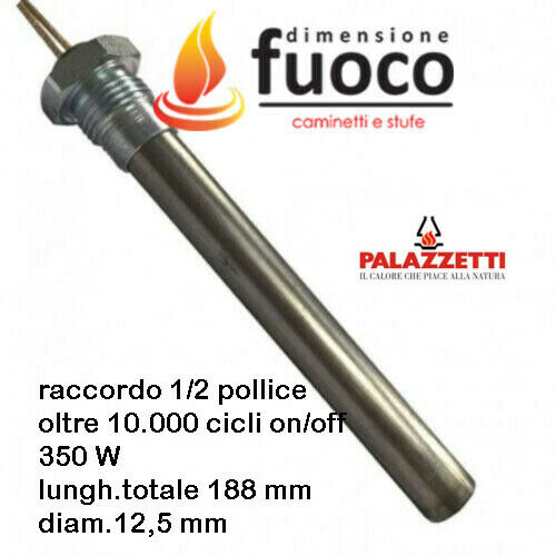 Resistenza Candeletta 1045 per stufa a pellet 350W da 1/2 pollice  12,5x188x180 mm