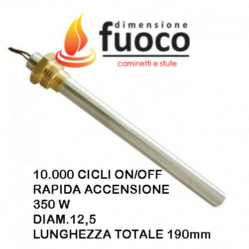 Resistenza Candeletta accensione 1011 per stufa a pellet da 3/8 pollici 350W 12,5x190x180 mm