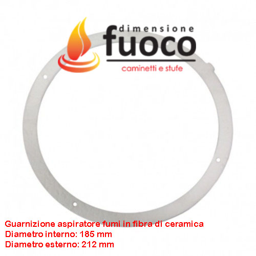 GUARNIZIONE ASPIRATORE FUMI IN FIBRA DI CERAMICA Diam. interno 185 mm Diam. esterno 212 mm