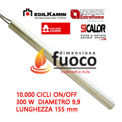 CANDELETTA ACCENSIONE PER STUFA A PELLET 300W 155mm 10,2mm LA NORDICA  EXTRAFLAME